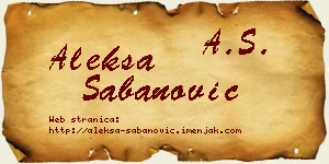Aleksa Šabanović vizit kartica